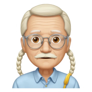 Old man with glasses and long white pony tail sticker