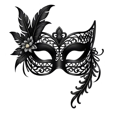 black lace masquerade mask sticker