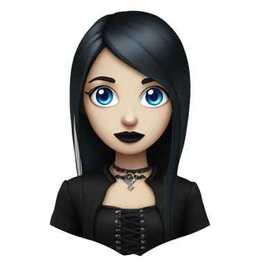 goth girl with blue eyes and black cag sticker