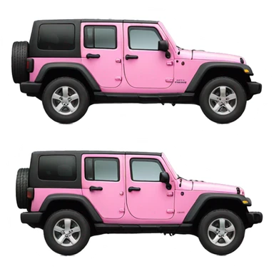 Side view of 1 Pink four door jeep sticker