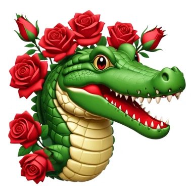 Crocodile rose sticker