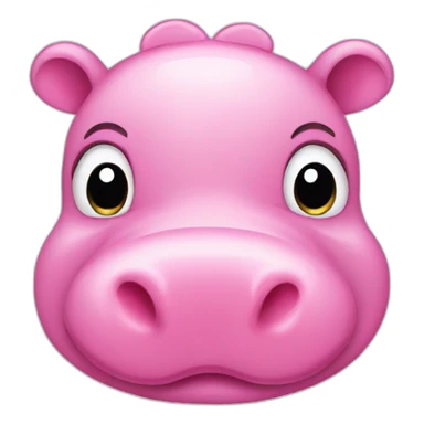 cute pink hippo winking sticker