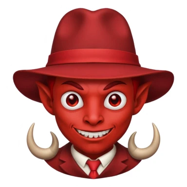 Hatted Devil with red fedora sticker