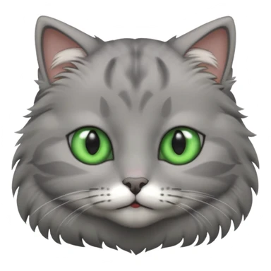 a gray cat with eyes on its FOREHEAD sticker