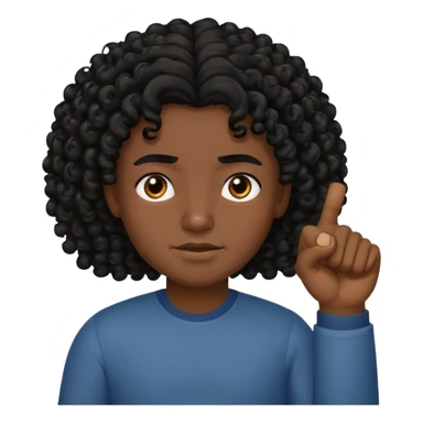 Persona de color con el pulgar arriba con el pelo colocho y más maliante sticker