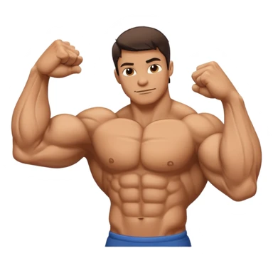 Only Left arm bicep flexing emoji , only show the arm sticker