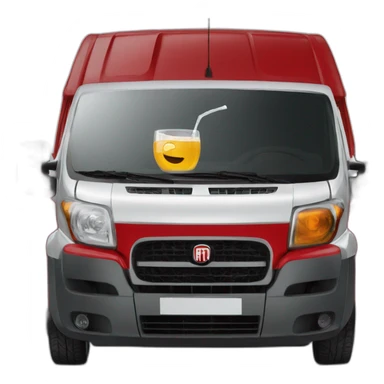 Fiat Ducato red bad guy drinking in sticker