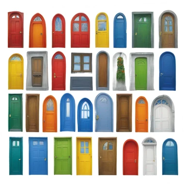 Colourful doors sticker