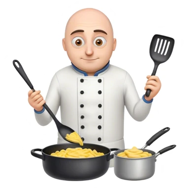 Gru cooking a minion in a pan sticker