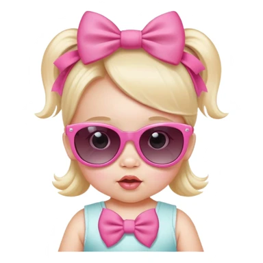 Infant Baby girl with pink bow wearing sunglasses  sticker
