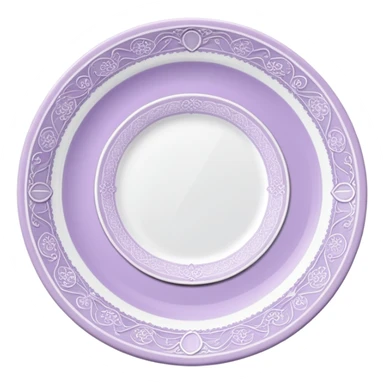 Pale purple lace plate with appliances sticker