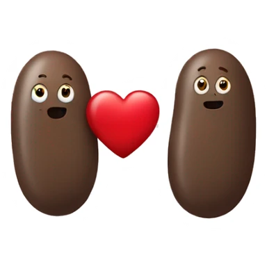 Two beans with a heart sticker