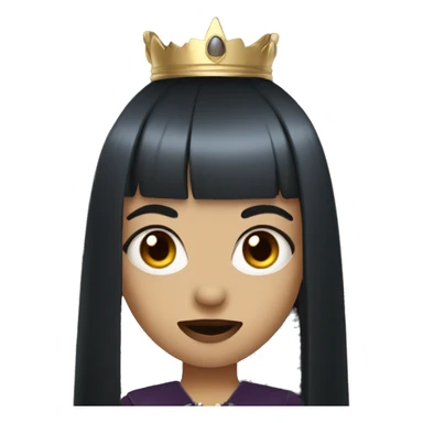 Vampire girl with bangs and crown sticker