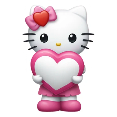 hello kitty with heart sticker