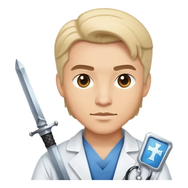 Doc with sword ￼ sticker