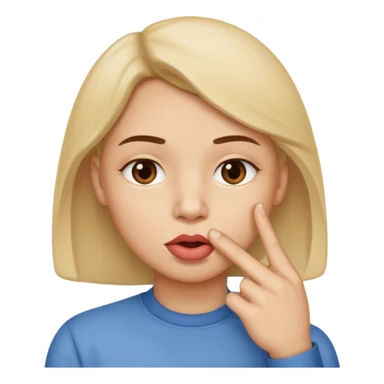 schweigen, one finger in front of mouth sticker