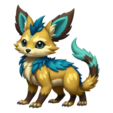 Rare realistic exotic cute epic pretty beautiful handsome gorgeous aesthetic colorful vibrant Vernid-Protogen-Primagen-Wickerbeast-species-Fakemon-creature by LiLaiRa, random markings, tufted ears, full body sticker