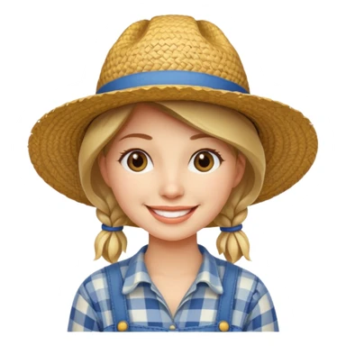 farmer woman with straw hat sticker