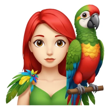 Girl with a parrot on her shoulder sticker