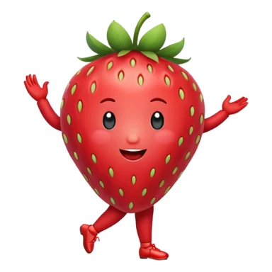 Strawberry fruit dancing ballet sticker