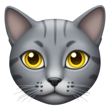 Grey cat with yellow eyes sticker