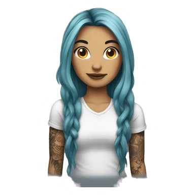 tattooed woman very attractive long hair sticker