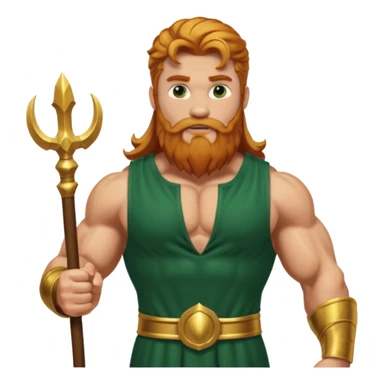Hercules, God of Heroes from Gods and Goddesses with long reddish blonde hair and beard, gold and dark green outfit sticker