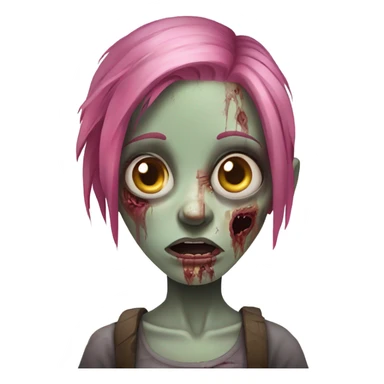 zombie girl with pink hair sticker