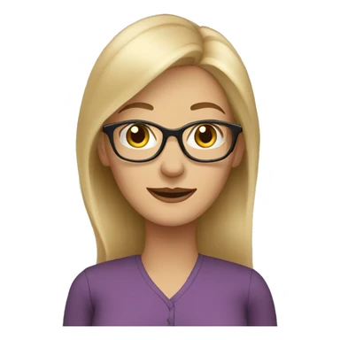 mature woman with long blonde hair, wearing glasses sticker