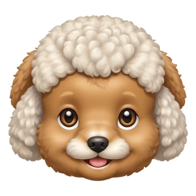 smile, baby white toy Poodle,only face  sticker
