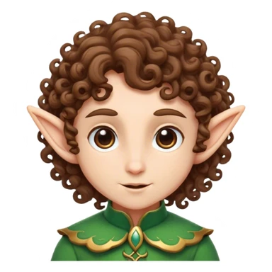 an elf with curly brown hair sticker