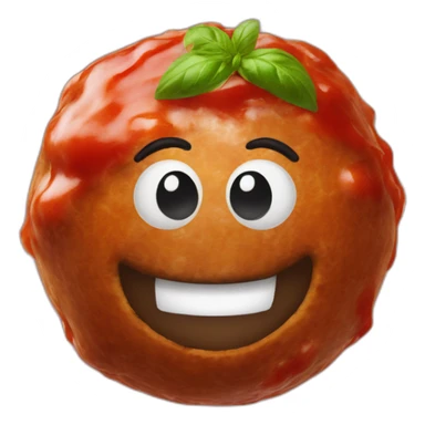 One Meatball with tomato sauce and basil sticker