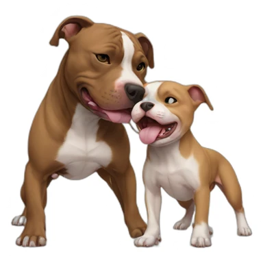 Pitbull and human baby play fighting sticker