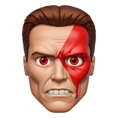 half face metal Terminator Arnold Schwarzenegger Red eyed  sticker