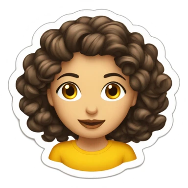 mujer cabello medio ondulado camiseta con logo 4tech sticker