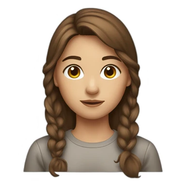 Girl with brown hair and alpaga sweat-shirt  sticker
