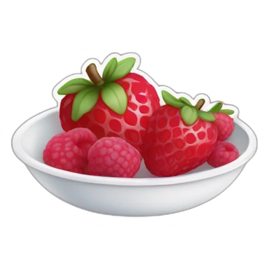 assiete avec des fraise des framboise et des mirtille sticker