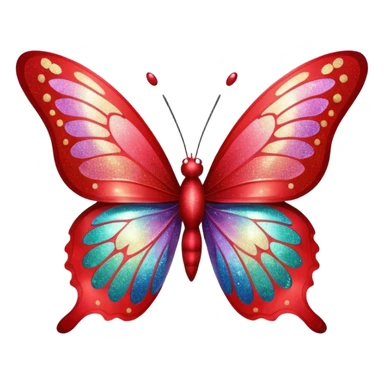 red glitter butterfly sticker