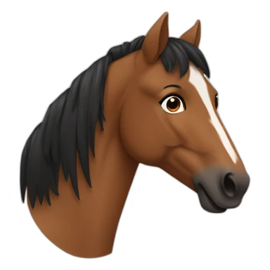 Brown horse with black hairs From the front sticker