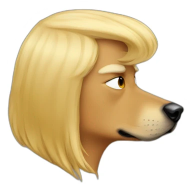 trump kissing a dog sticker