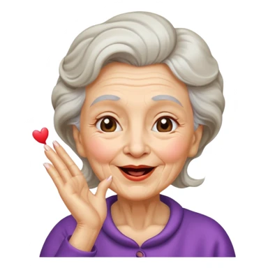 old woman blowing a kiss sticker