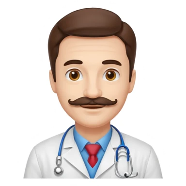 doctor with different colors mustaches sticker
