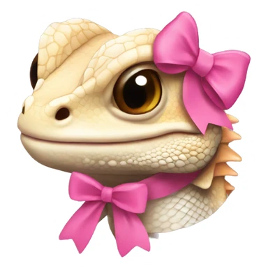 Girly bearded dragon with pink bow sticker