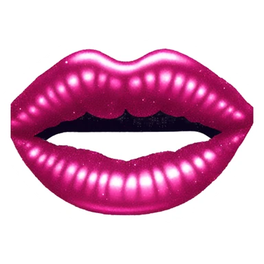 hot pink sparkly kiss sticker