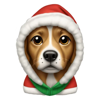 Dog wearing a Christmas hoodie sticker