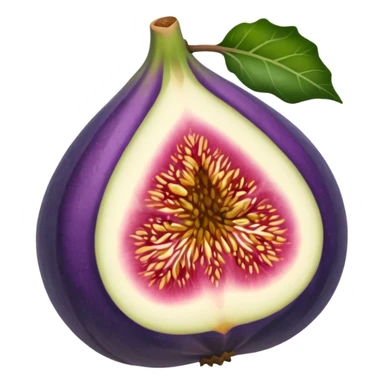 Please create a emoji of a single half of a fig  sticker