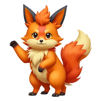 Cool cute Quilava-Litten-Flareon-animal-creature-hybrid full body sticker