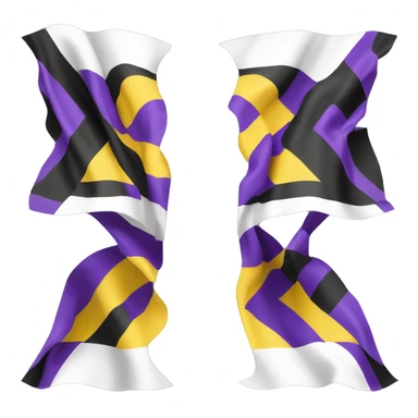 flag emoji, four horizontal stripes, yellow first stripe, white second stripe, purple third stripe, black last stripe sticker