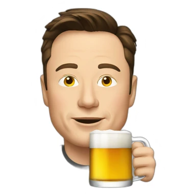 Elon Musk drinking beer sticker