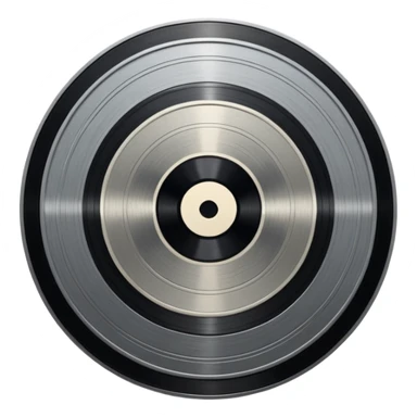 A dark metal platinum music award plaque The center features a relief of a or stylized vinyl record in a slightly darker metallic tone sticker